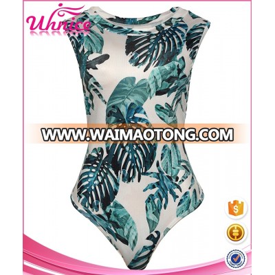 Women's High Cut Floral Printed Swimsuit One Piece Swimwear 2017